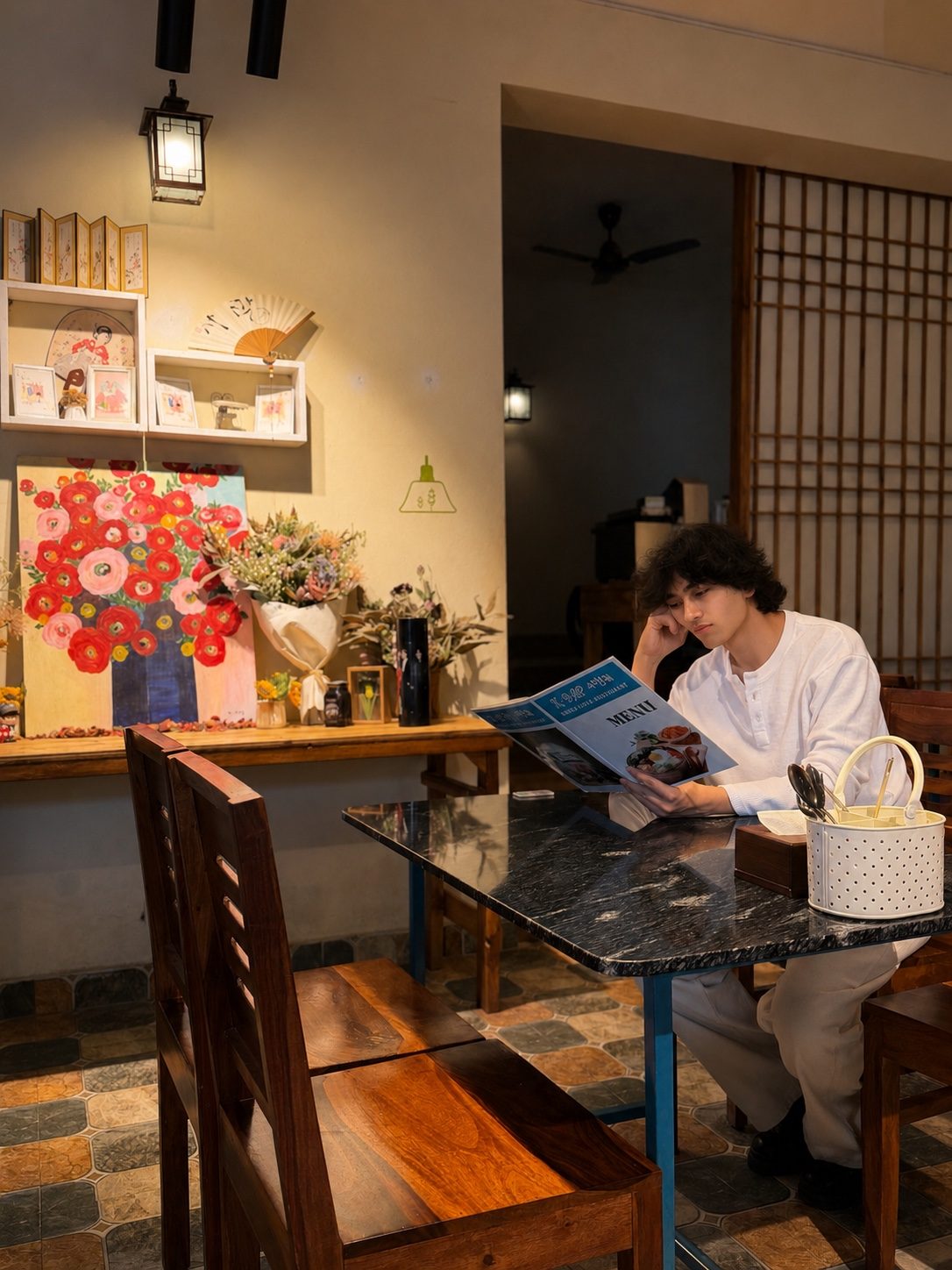 Guest reading the KBAP menu